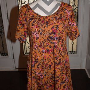 LuLaRoe Mustard Floral Perfect T